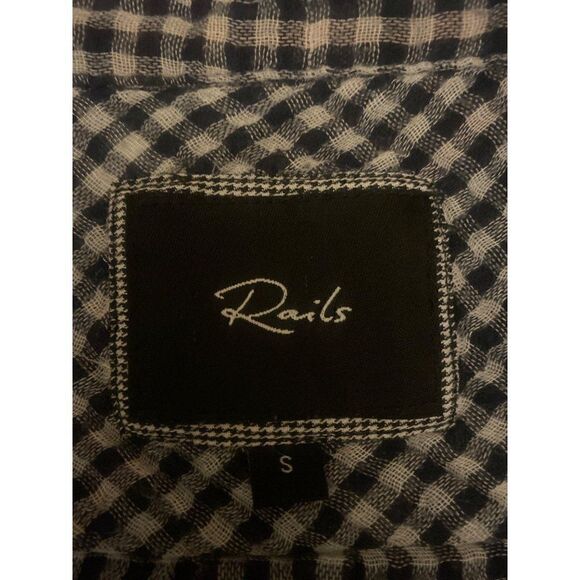 Rails, women's dark plaid long sleeve collared button down casual shirt size sm - Picture 7 of 9